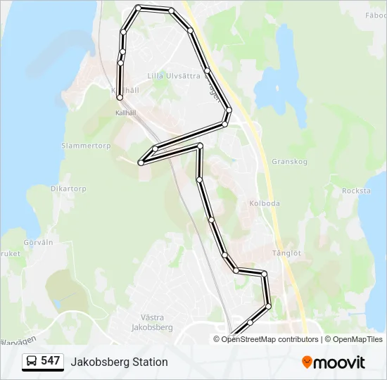 547 Bus Line Map