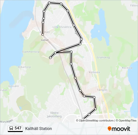 547 Bus Line Map