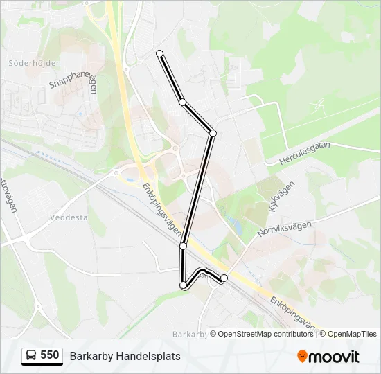 550 Bus Line Map