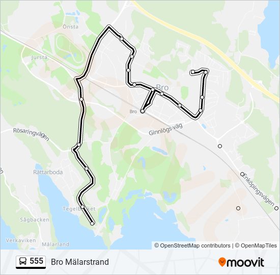 555 bus Line Map