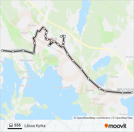 555 Bus Line Map