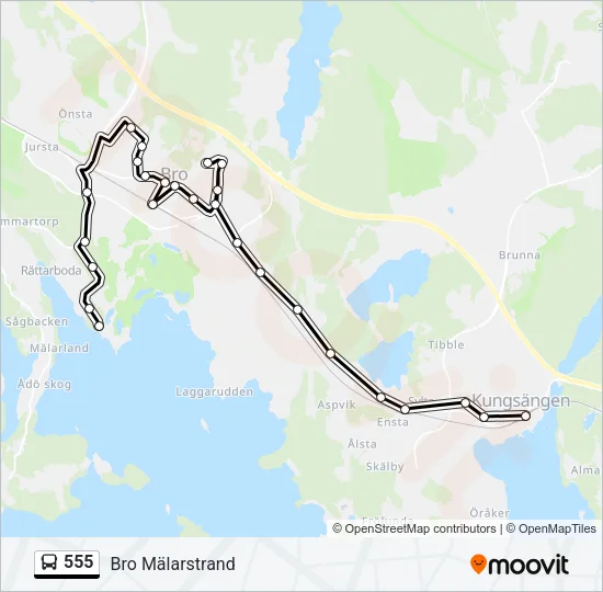 555 Bus Line Map
