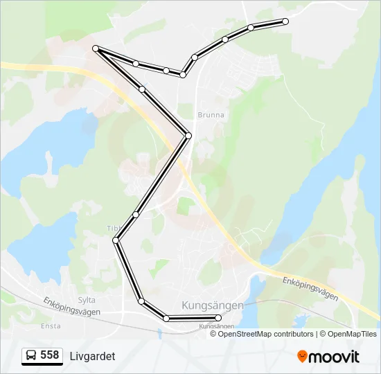 558 Bus Line Map