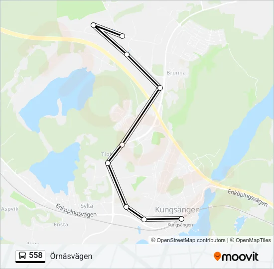 558 Bus Line Map