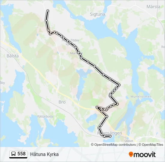 558 Bus Line Map