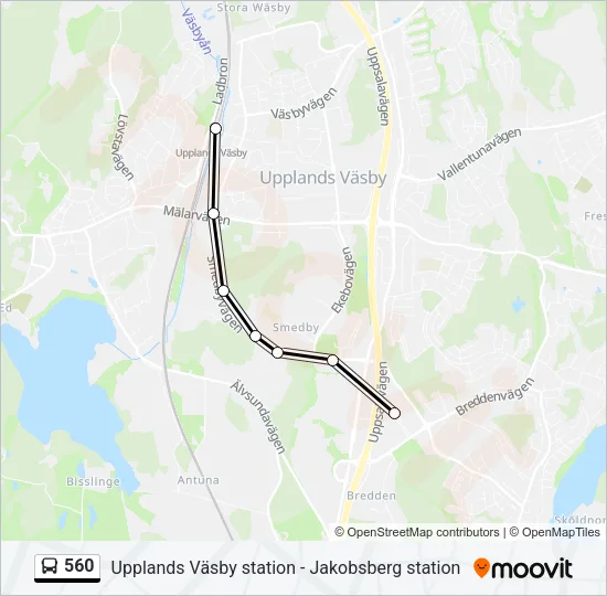 560 Bus Line Map