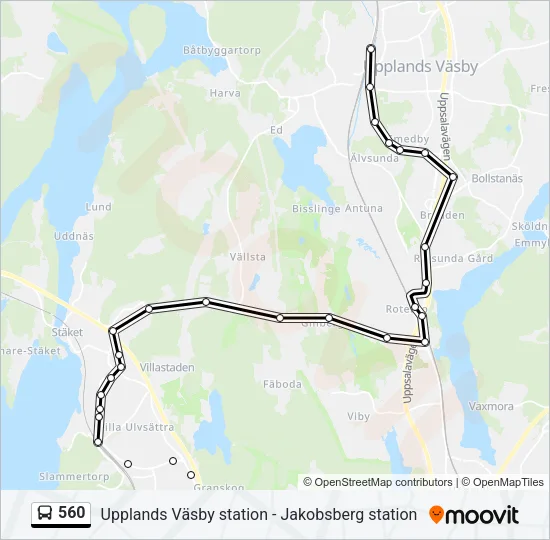 560 Bus Line Map