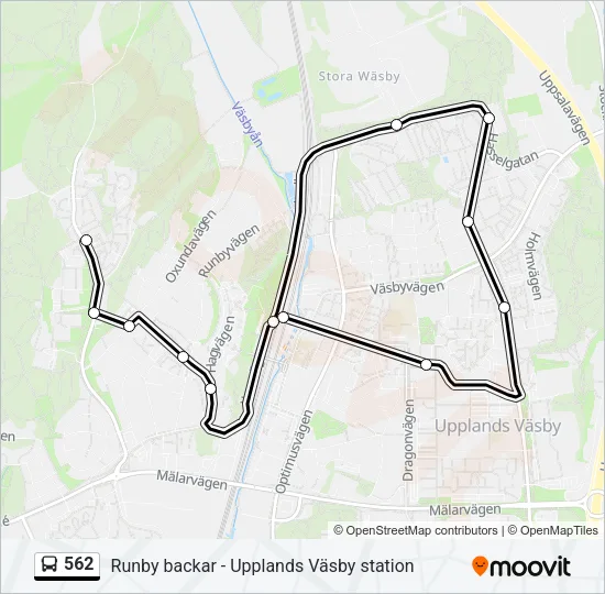 562 Bus Line Map