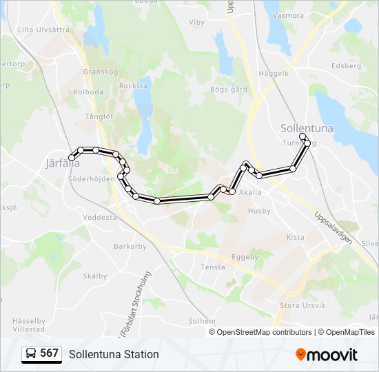 567 bus Line Map