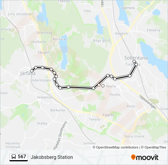 567 Bus Line Map
