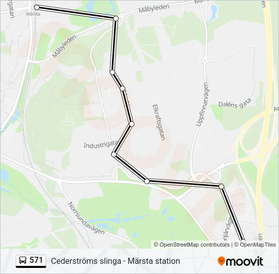 571 Bus Line Map