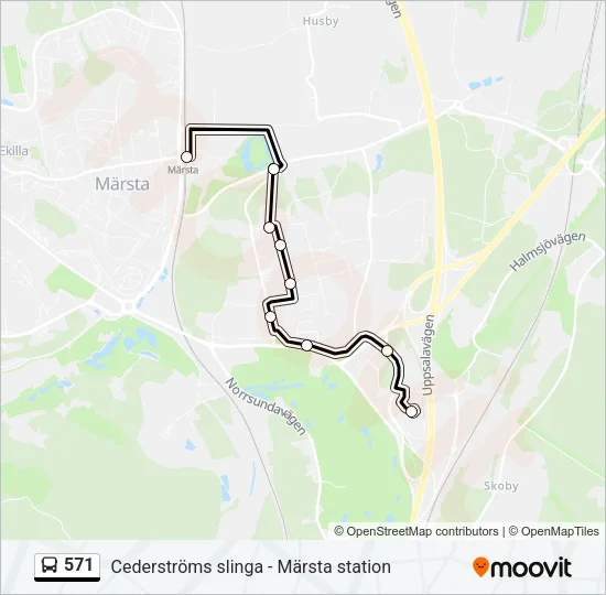 571 Bus Line Map