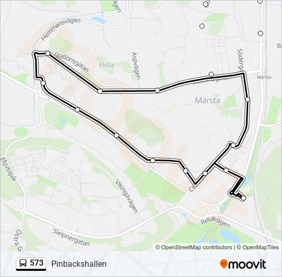 573 bus Line Map