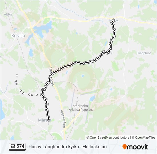 574 bus Line Map