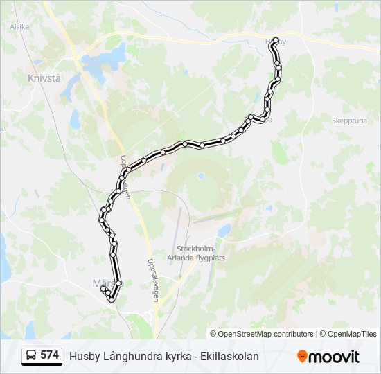 574 bus Line Map