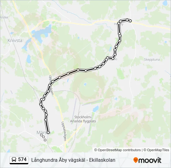 574 Bus Line Map