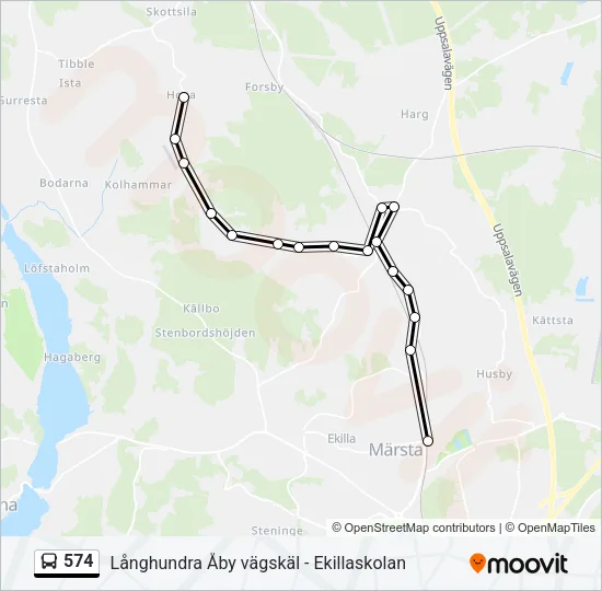 574 Bus Line Map