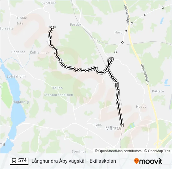 574 Bus Line Map