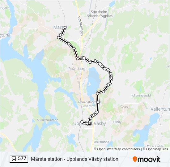 577 bus Line Map