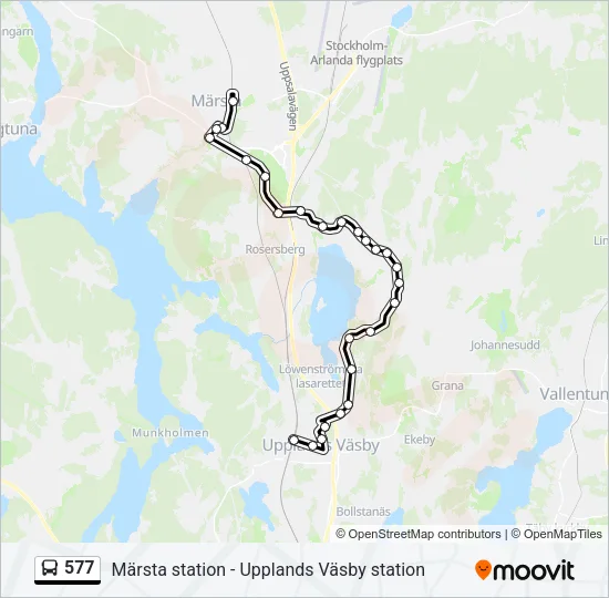 577 Bus Line Map