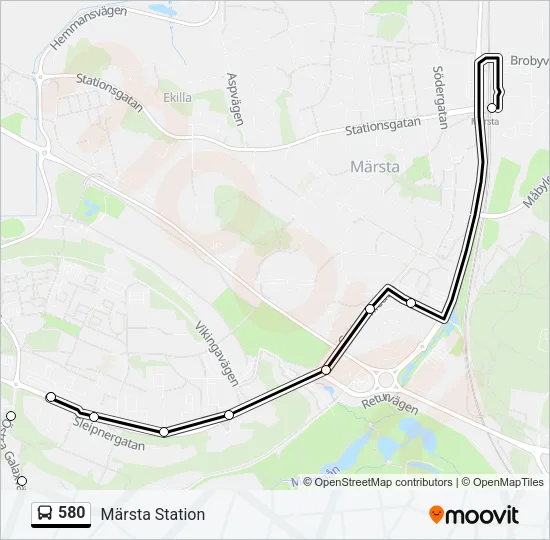580 Bus Line Map