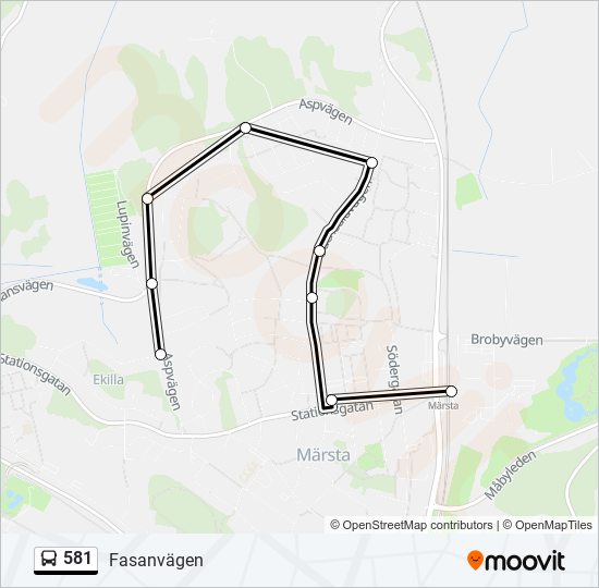 581 bus Line Map