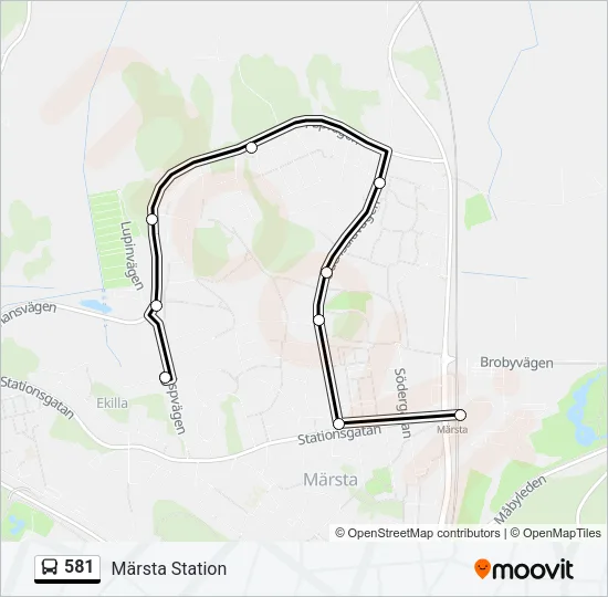581 Bus Line Map