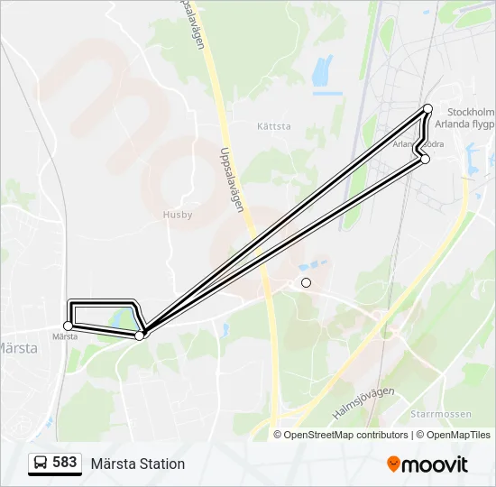 583 Bus Line Map