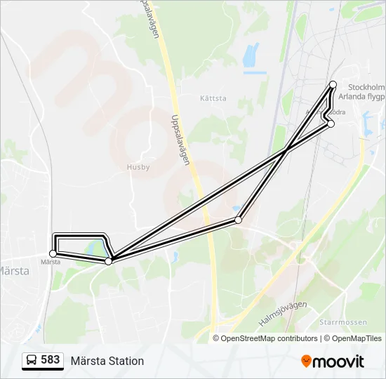 583 Bus Line Map