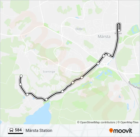584 Bus Line Map