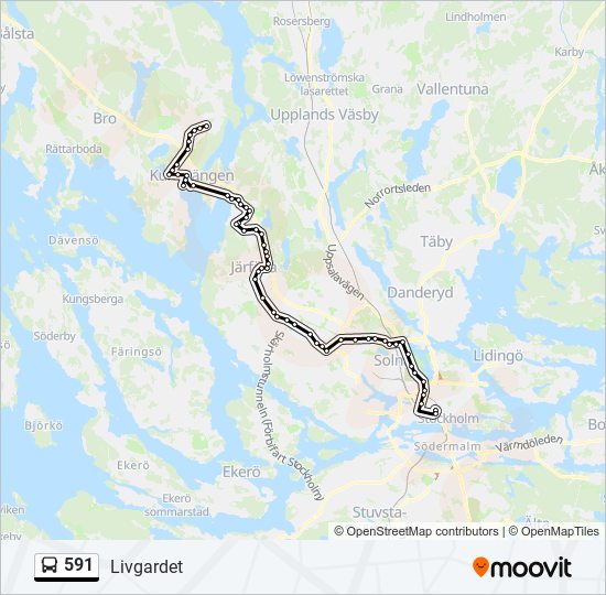 591 bus Line Map