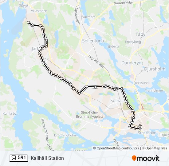 591 bus Line Map