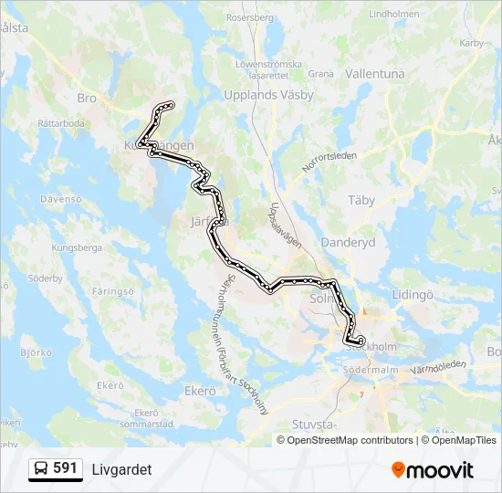 591 Bus Line Map