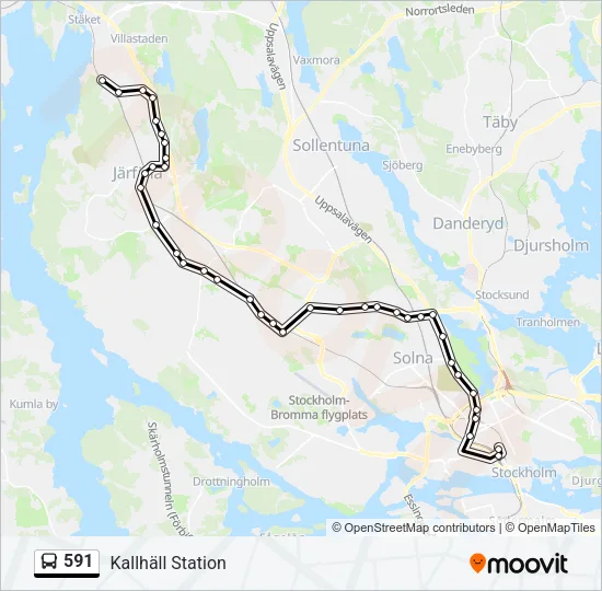 591 Bus Line Map