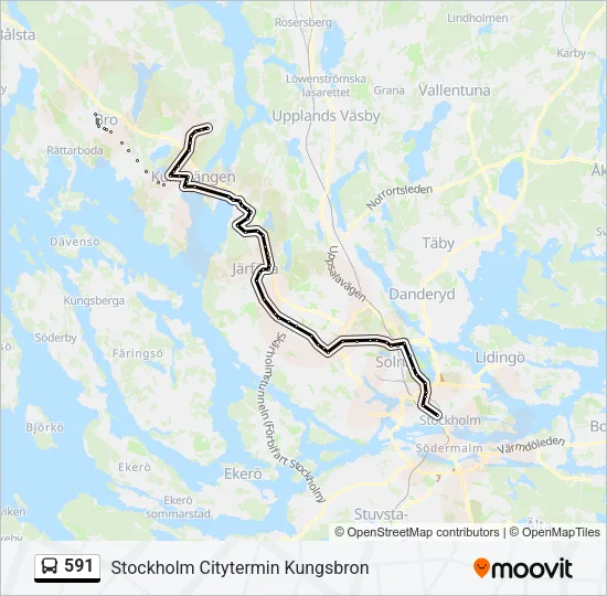 591 Bus Line Map