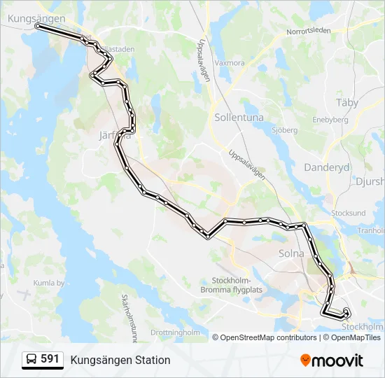591 Bus Line Map