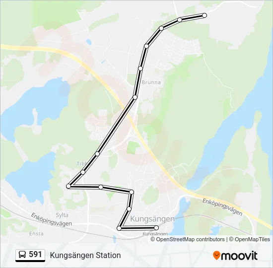 591 Bus Line Map