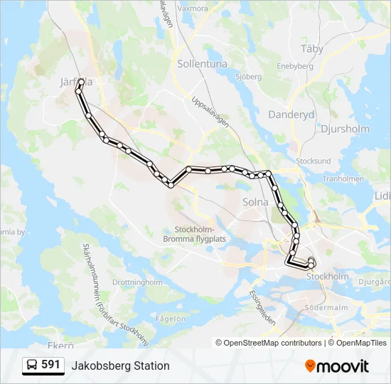 591 Bus Line Map