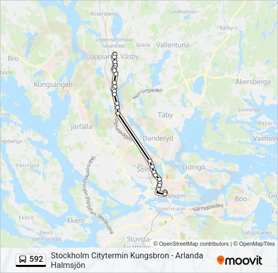 592 Bus Line Map