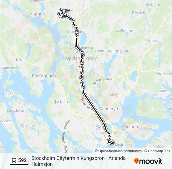 592 Bus Line Map