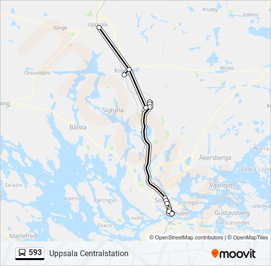 593 bus Line Map