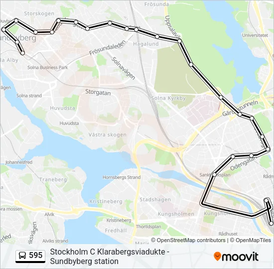 595 Bus Line Map