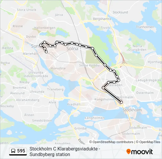 595 Bus Line Map