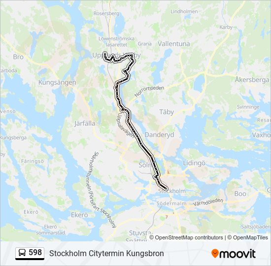 598 bus Line Map