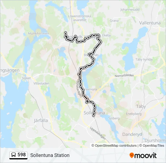 598 Bus Line Map