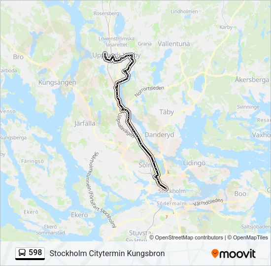 598 Bus Line Map