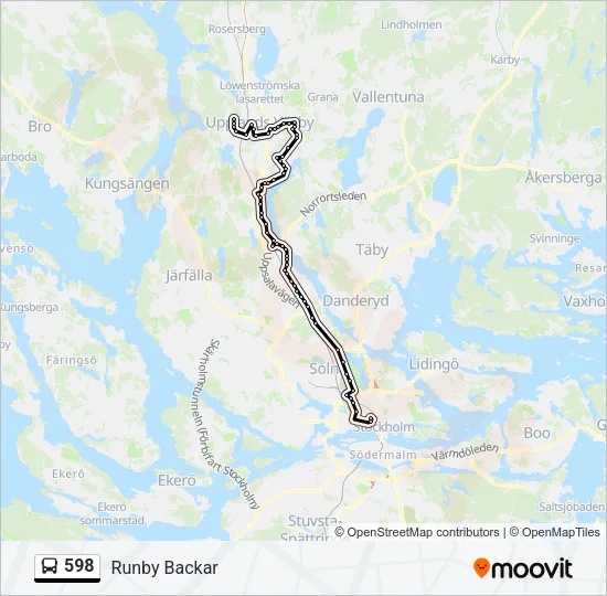 598 Bus Line Map