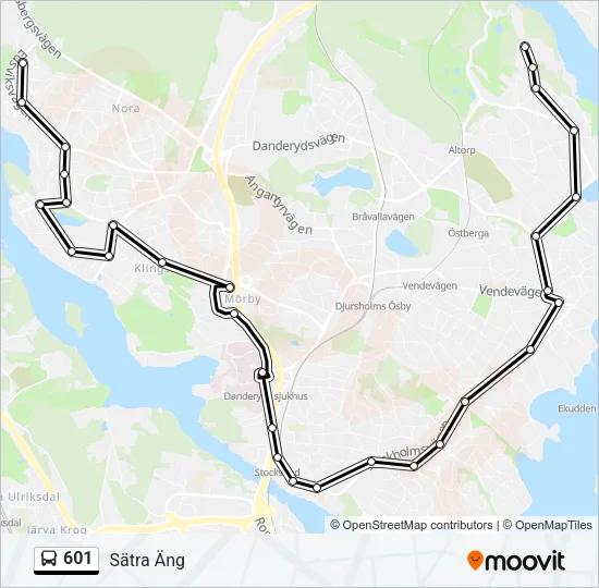 601 Bus Line Map