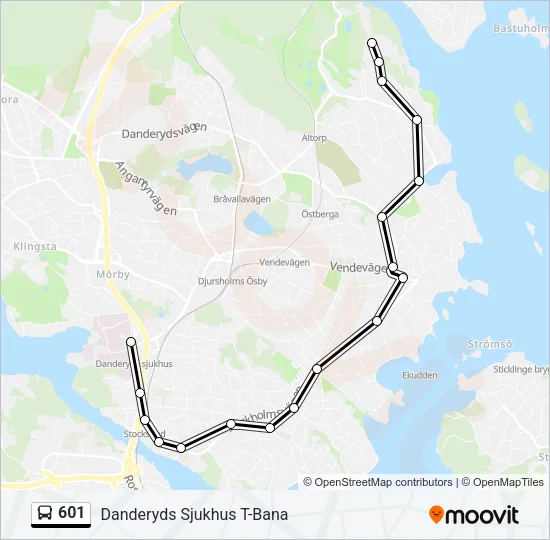 601 Bus Line Map