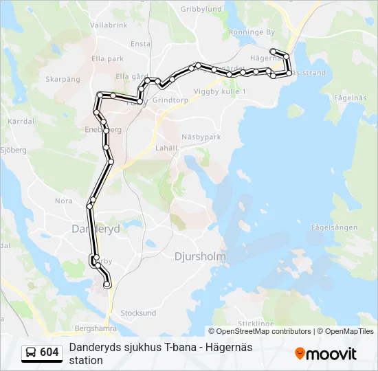 604 Bus Line Map